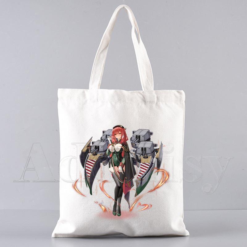 Сумка для покупок Azur Lane, продуктовая сумка Bolsas De Tela Tote Bolsa, сумка для покупок, джутовая сумка-тоут из ткани на заказ