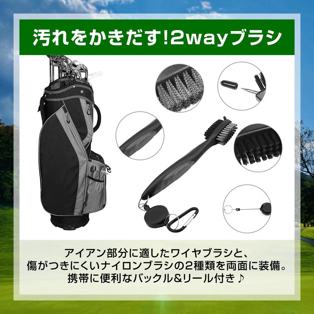 Nijimomo Набор для чистки гольф-клубов из 3 предметов Инструмент для заточки канавок Чистка Уход Обслуживание (Черный набор из 3 предметов)