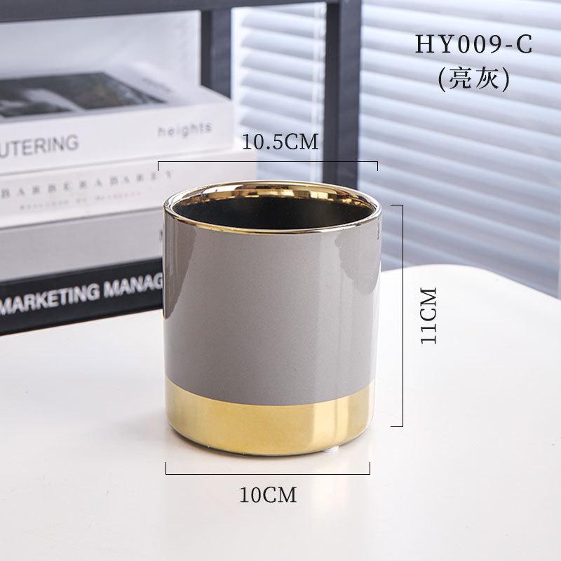 INS Nordic Simple Straight Round Suckulent Керамический Маленький Цветочный Горшок Для Домашнего Рабочего Стола Украшения Оптом