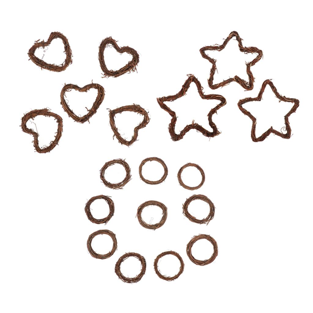 DIY Round / Heart Star Wreath Wooden Craft
