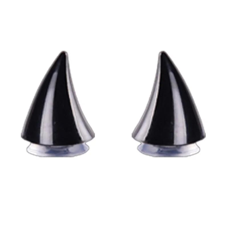 2Pcs Car Motorcycle Helmet Devil Horn Motocross Decoration Headwear Sucker Silicone Accessories