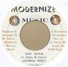 7-дюймовая пластинка ADMIRAL TIBET Too Quick NONE Modernize Music Ямайка Регги Ска Даб Б/у
