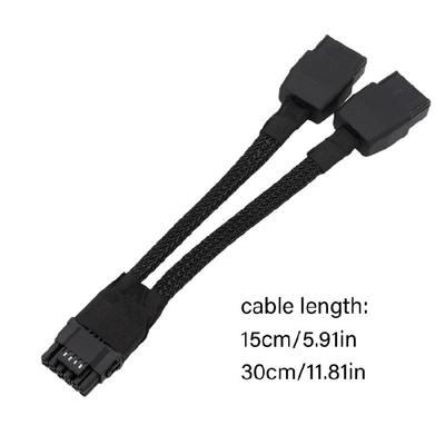 Кабель питания для видеокарты 16AWG 2x 8Pin на 16Pin с термостойкой ПВХ-изоляцией, кабель GPU 12+4Pin
