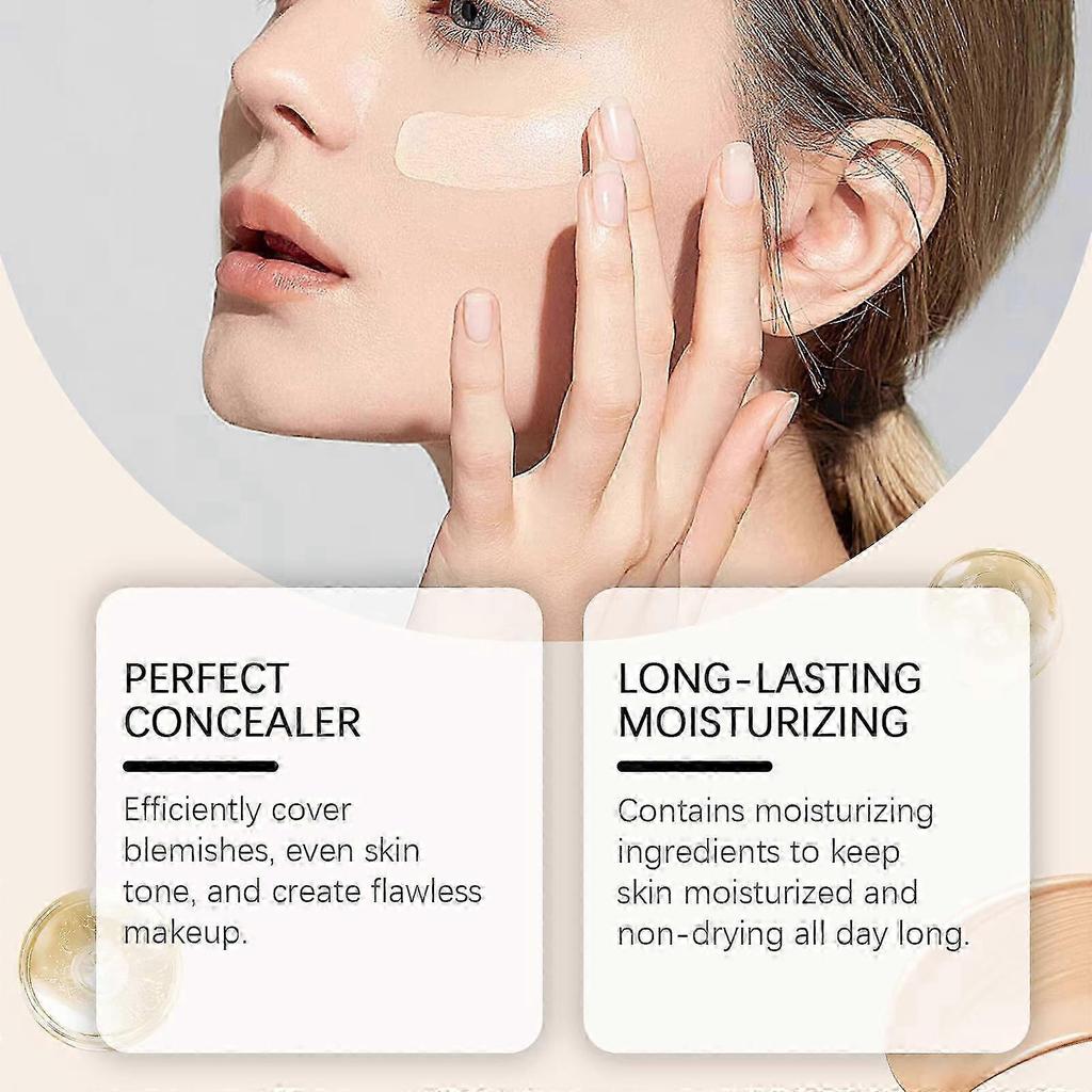 2pcs Color Changing Light Spectrum Sunscreen SPF50 Concealer Long-Lasting Liquid Foundation