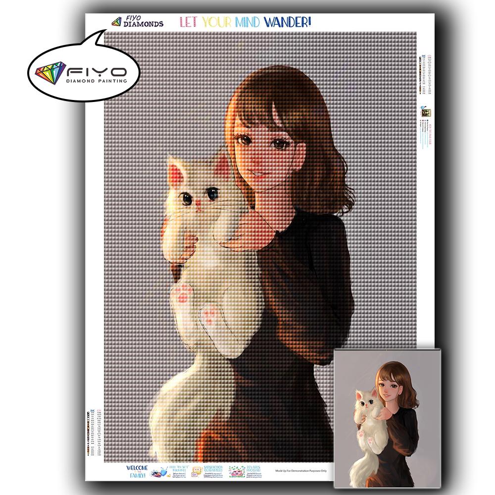 Diamond Painting Full Drill Square Anime Girl Diamond Embroidery Cross Stitch Portrait Mosaic Kitchen Needlework Home Decor