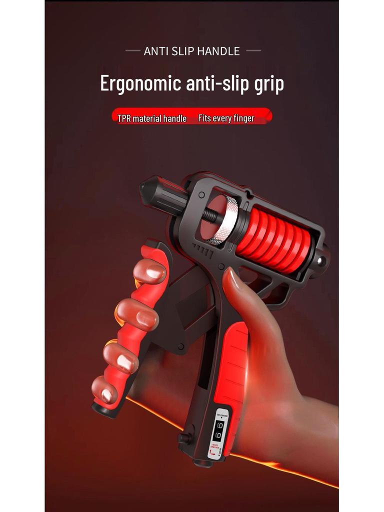 Unisex Adjustable Hand Grip Strengthener & Finger Trainer with Counter