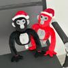 Плюшевая игрушка Горилла Тэг, милый и забавный плюшевый зверек с рождественской шапкой