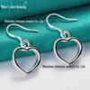 Серебряные серьги-подвески в форме полых сердец для женщин от West Lake Jewelry