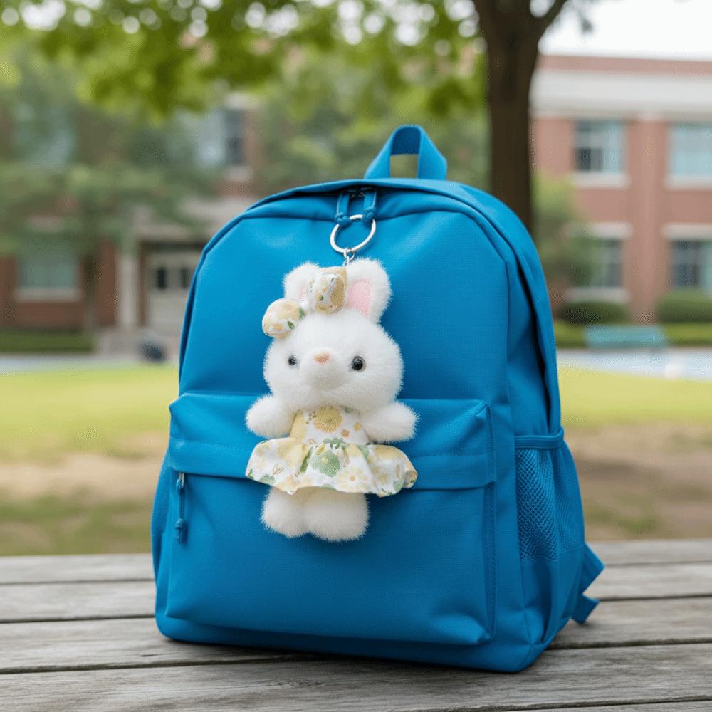 12CM Plush Rabbit Keychain Soft Stuffed Animal Keyring Backpack Bunny Charm for Car Bag Decoration