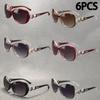 6PCS Fashion Square Sunglasses Women Luxury Brand Big Purple Sun Glasses Female Mirror Shades Ladies Feminino