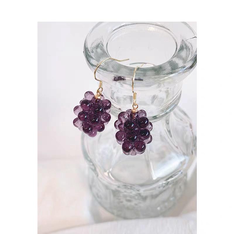 Прекрасный дизайн фиолетовые серьги-капли в виде винограда для женщин ювелирные серьги женские свадебные серьги для вечеринки свадебные украшения подарок