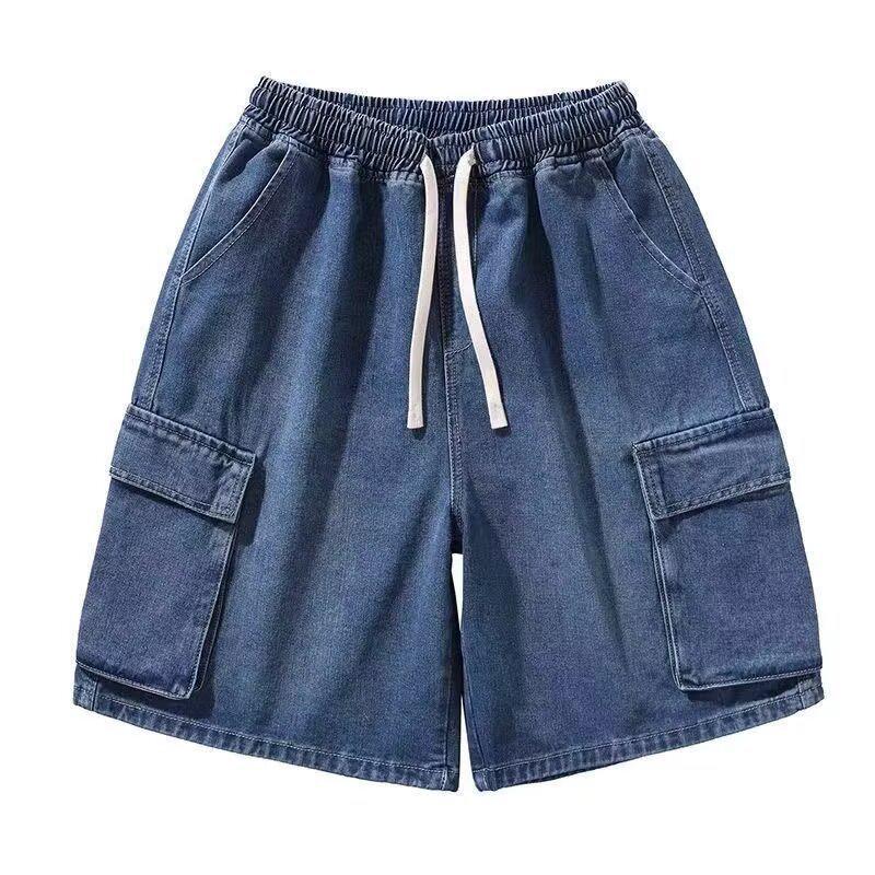 Men's Casual Loose Fit Drawstring Denim Shorts