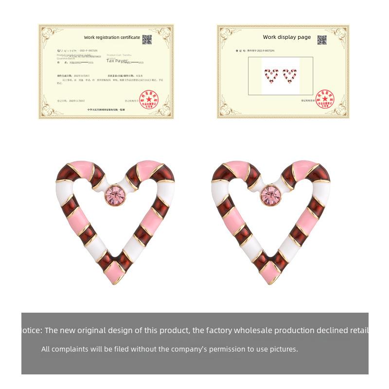 Kenjie Christmas Love Butterfly Oil Drop Earrings - Women's European & American Party Accessory