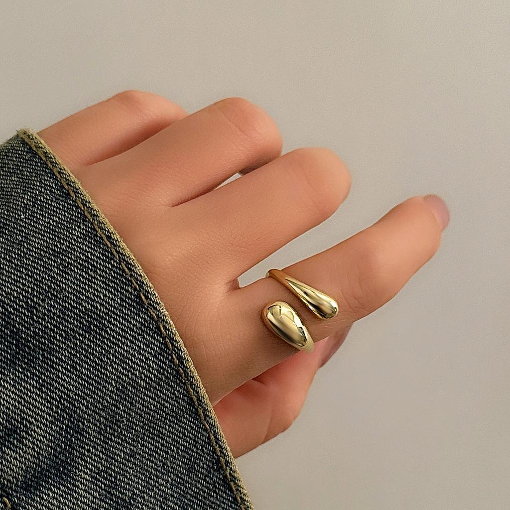 French Style Irregular Rings For Women Men Punk Fashion Hollow Out Geometric Gold Silver Color Knuckle Joint Ring Jewelry