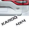 ABCDGI1 MetaL 3D Badge Logo Car Rear Trunk Body Sticker Letter Emblem For Skoda Karoq 4X4 Accessories Glossy Black Matte black