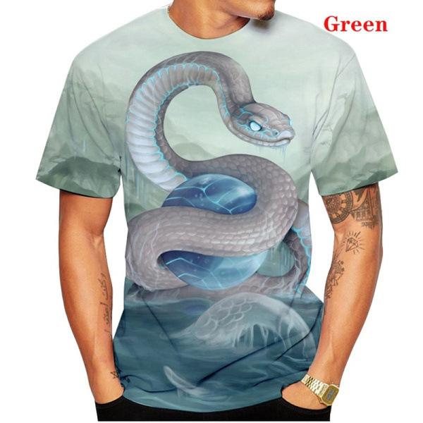 Повседневная футболка с коротким рукавом и 3D принтом «Змеиные животные», модные наряды, мужские топы, повседневные летние футболки с круглым вырезом