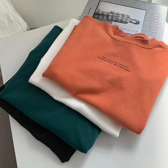 Женская футболка с однотонным буквенным принтом, свободная шея, короткие рукава