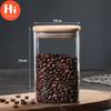 Привет прозрачная квадратная герметичная банка стеклянная банка для специй с крышкой кухонный резервуар для хранения кофейных зерен контейнер для еды