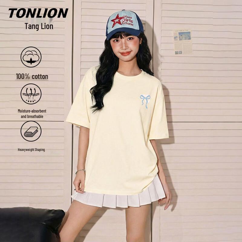Женская хлопковая футболка с коротким рукавом TonLion