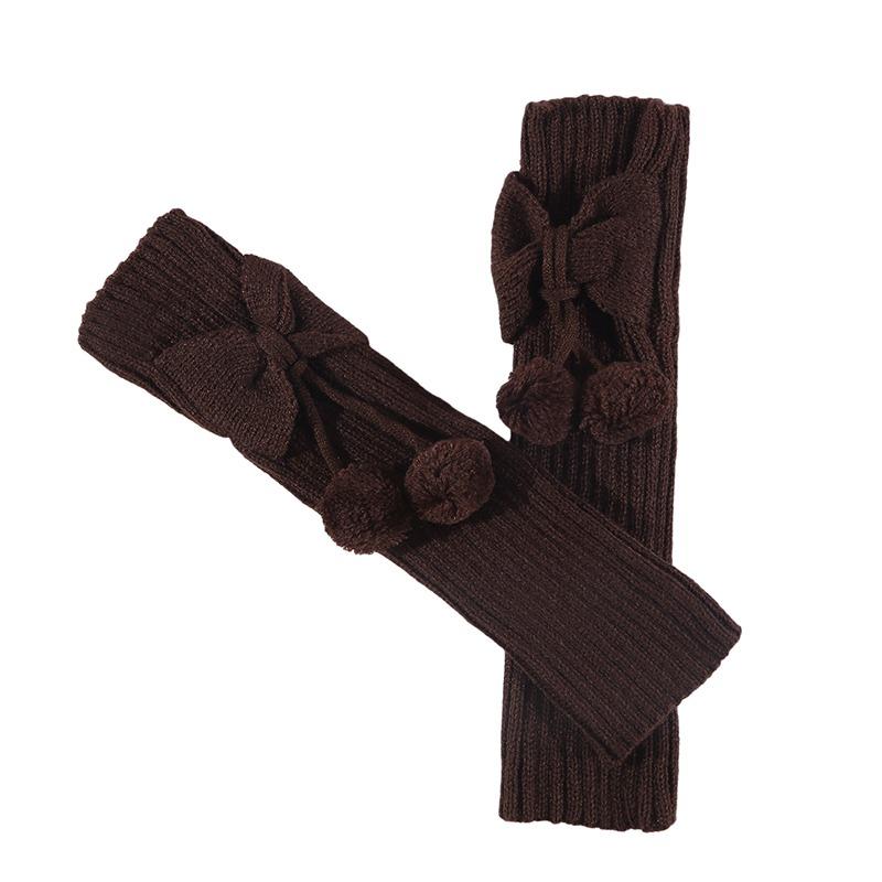 Women Girls Fashion Knitted Leg Warmers Cable Knit Footless Boot Socks Winter Kawaii Leg Sleeves with Balls