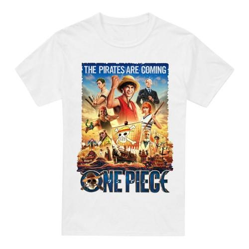 One Piece Мужская футболка с постером «Пираты идут»