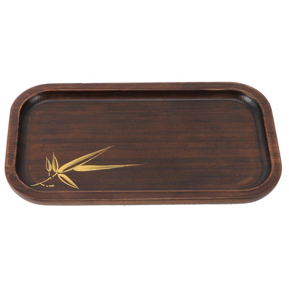 Wood Rectangular Tea Tray Rectangular Shape Snack Platter Bamboo Tea Tray Household Kitchen