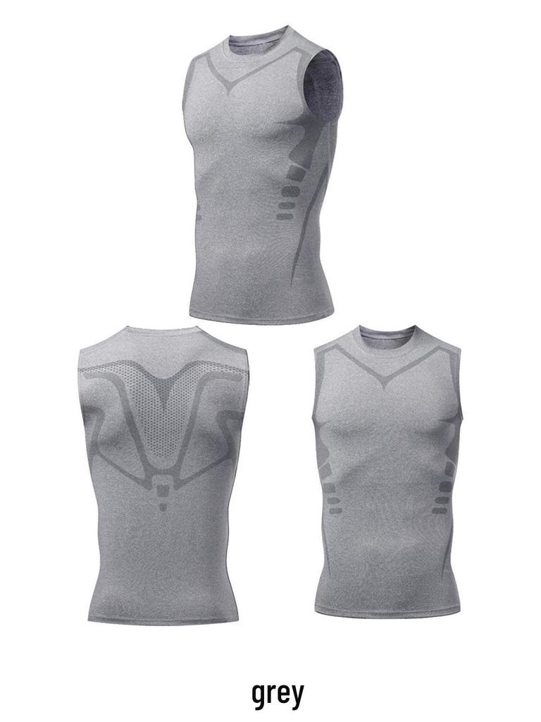 Мужская быстросохнущая эластичная спортивная майка - Дышащая, Влагоотводящая для бега на открытом воздухе и фитнеса