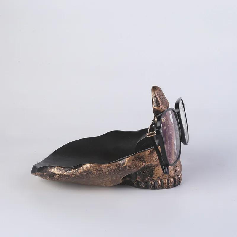 Creative Skull Glass Stand Resin Ornament for Home Décor