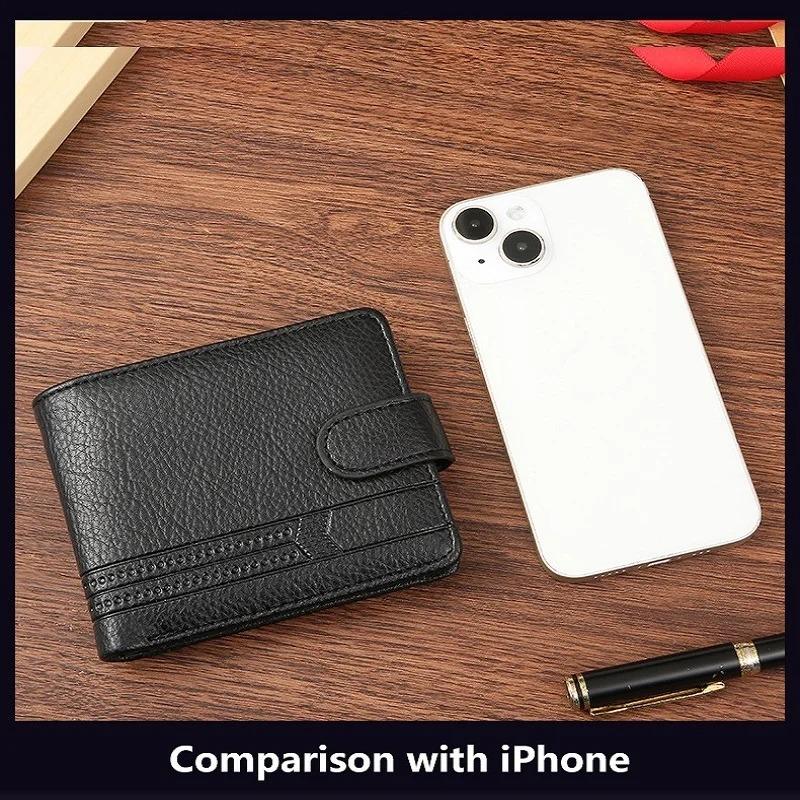 Тонкие кошельки двойного сложения из кожи, кошельки с несколькими держателями карт и водительскими правами, короткий мужской кошелек с карманом для монет