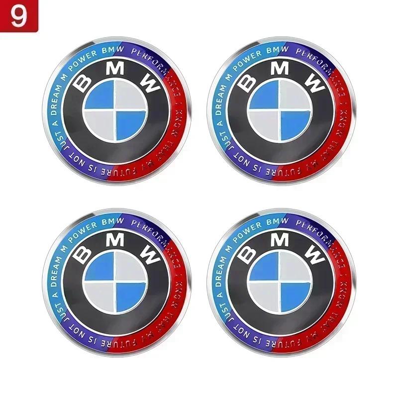 For BMW 3 4PCS 56MM 60MM 65MM Car Wheel Hub Center Caps Sticker Rim Cover Badge Emblem for BMW E39 E87 E60 E46 E53 E90 F10 F20 F25 F30