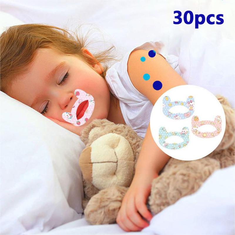 30 шт./кор., наклейки для коррекции рта, наклейки против храпа для детей, патч для ночного сна, улучшения дыхания, губ, носа