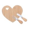 1 Set Heart Cheese Board: Wood Cheese Board - Charcuterie Tray For Dessert Serving With Cutter Fork