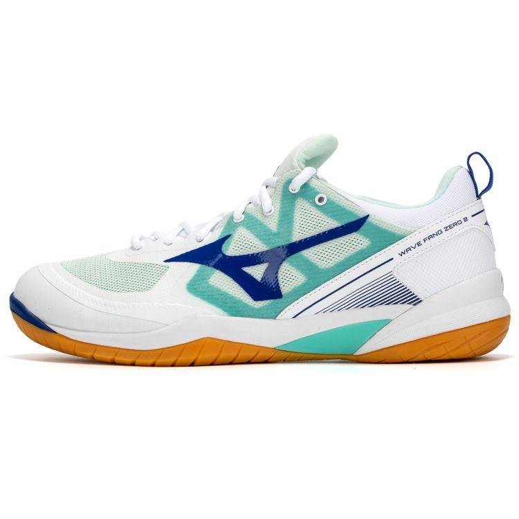 Mizuno Wave Fang Zero Non-Slip Durable Badminton Shoes Unisex Shoes White Green Blue 71GA219025