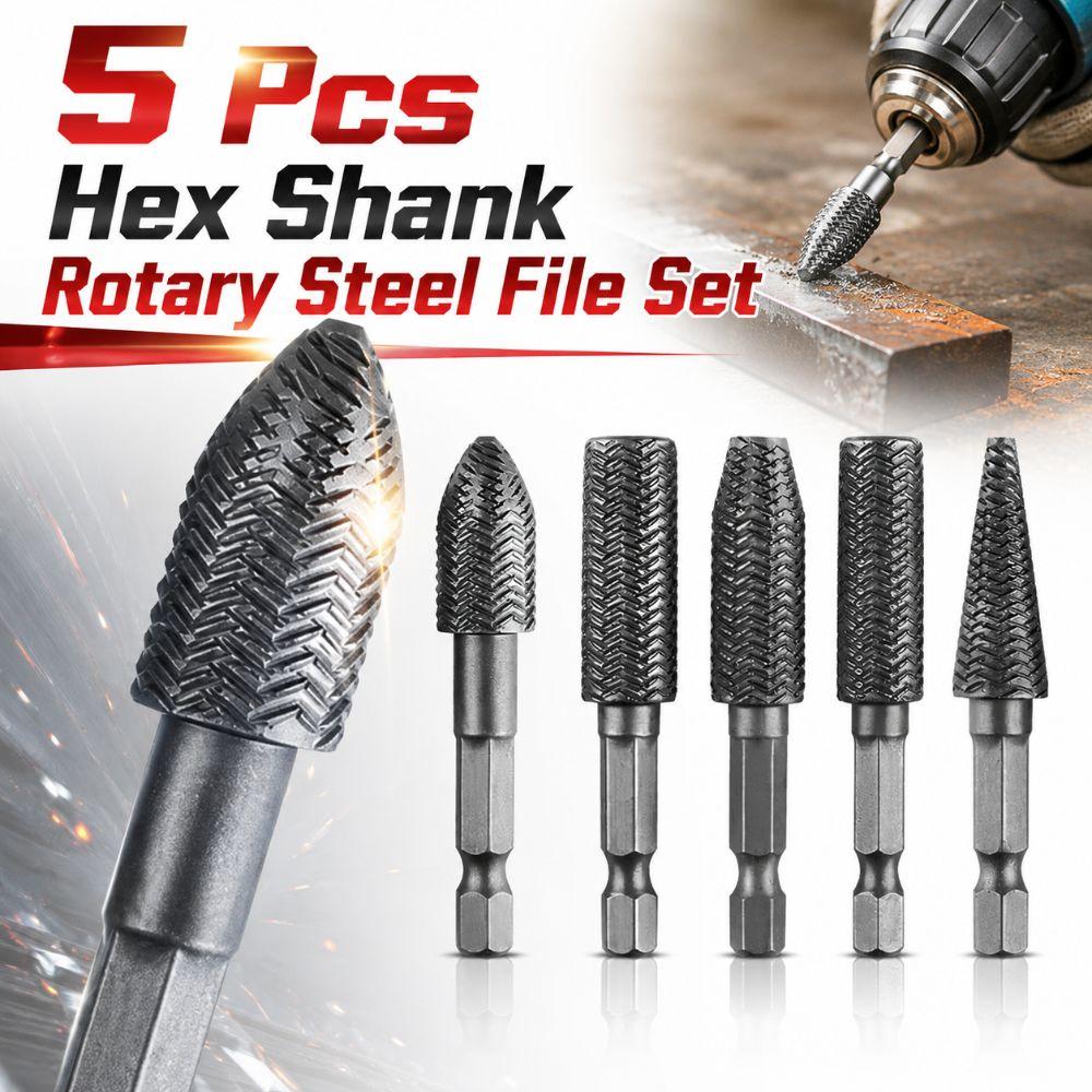 5 Pcs High Hardness Electric Rotary File Heat-resistant Grinding Head  For Drilling, Grinding Etc