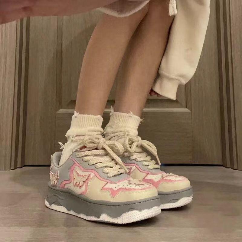 Niche Original Shoes Women's Pink Butterfly Casual Sports Shoes Ins Style Versatile Models 2025 Autumn Women's Shoes