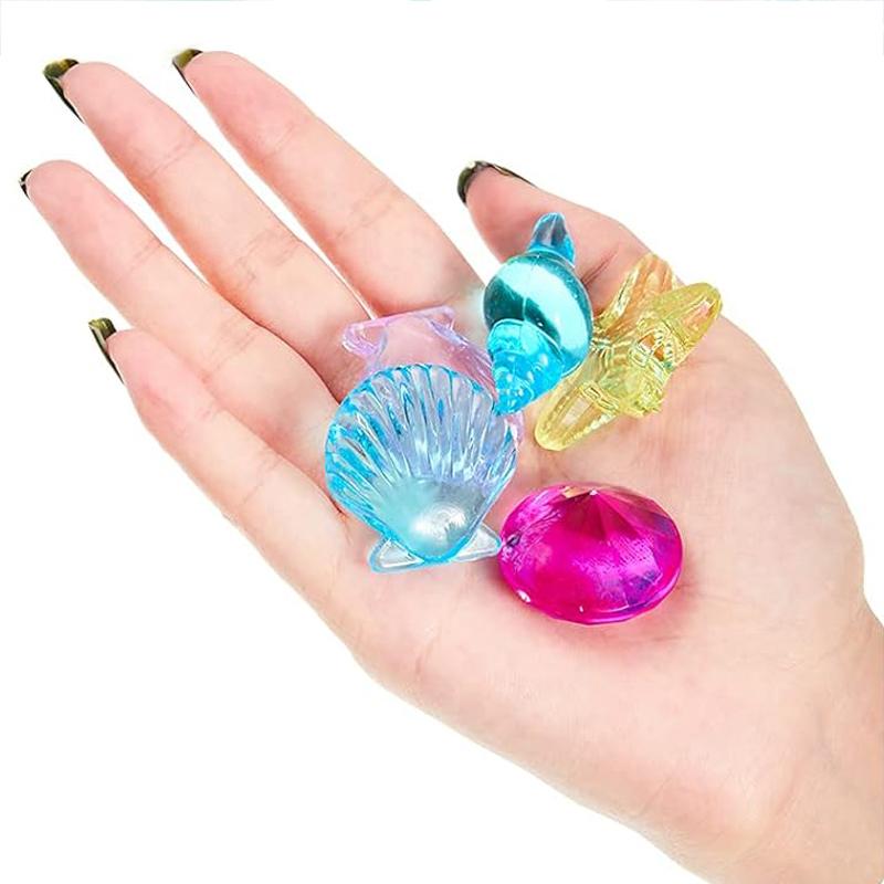 Детские цветные пластиковые драгоценные камни Имитация золотой рыбки Аксессуары для бассейна Водные игры Лето Спорт на открытом воздухе Украшение для плавательного бассейна TMZ