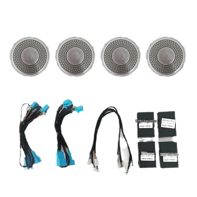 Модернизация подсветки салона Mercedes-Benz для C-класса, GLC-класса, E-класса - Светящаяся накладка на динамик.