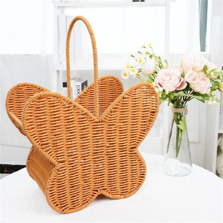 Decorative Butterfly Shaped Basket with Handle Plastic Construction Storage Container For Living Room Bedroom