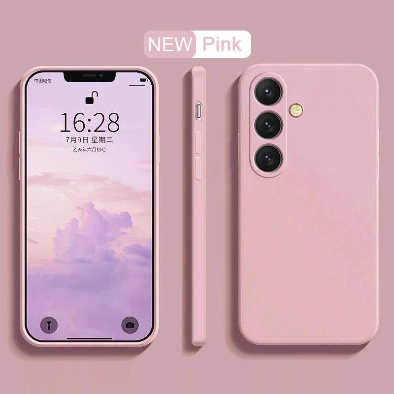 Простой портативный чехол из жидкого силикона для Samsung Galaxy S23 S 23 S22 Ultra S24FE для S25 S8 S9 S10 S20 S21, мягкая задняя крышка