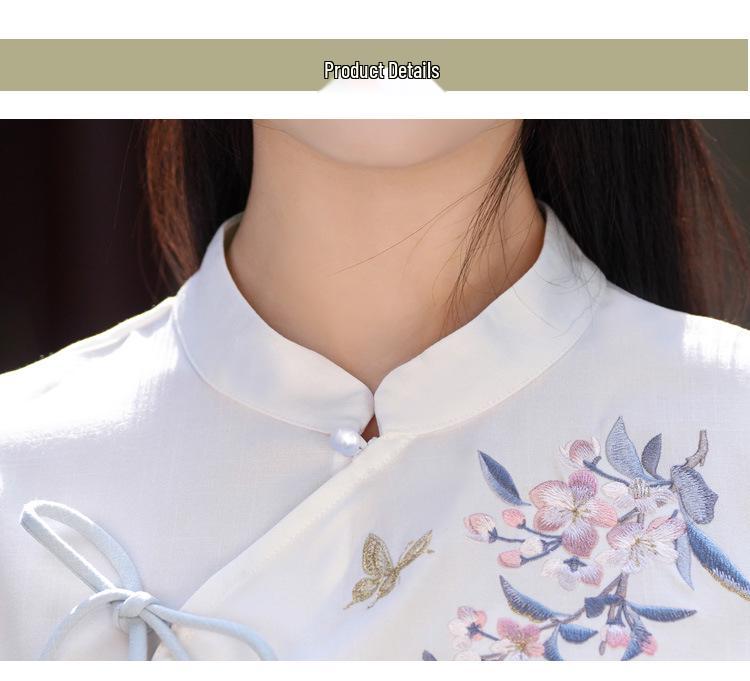 Китайский ретро вышитый танский костюм ханьфу с воротником-стойкой