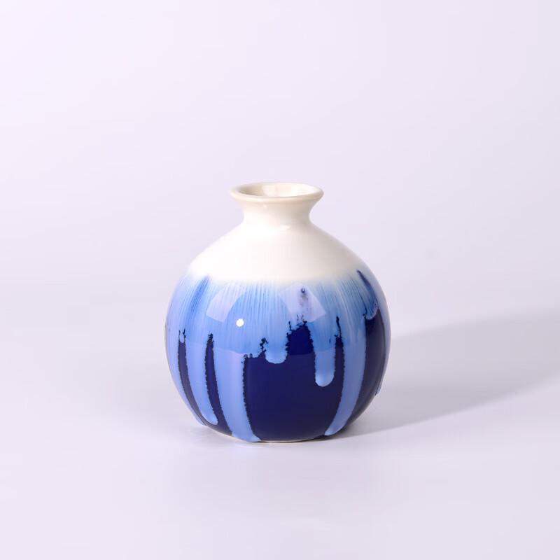 Элегантная керамическая ваза с глазурью «текучесть»