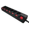 LogiLink Power Strip 6 Sockets 1.5m 7 Switches Surge Protector Black