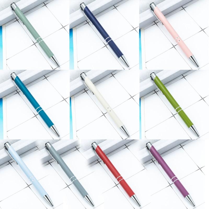 6 Pcs 1.0mm Ballpoint Pen Smooth Writing Pen Black Ink Stationery Pen Metal Retractable Ballpoint Pen for School
