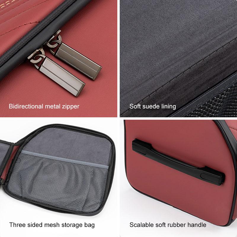 Car Trunk Organizer Box For ZEEKR 7X 001 007 009 001FR GT X MIX 9X Large Capacity Folding Leahter Stowing Tidying Storage Bag