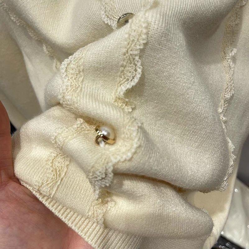 Женский полувысокий бархатный свитер осень-зима кружевной утолщенный трикотажный пуловер модный длинный рукав джемпер трикотажные топы