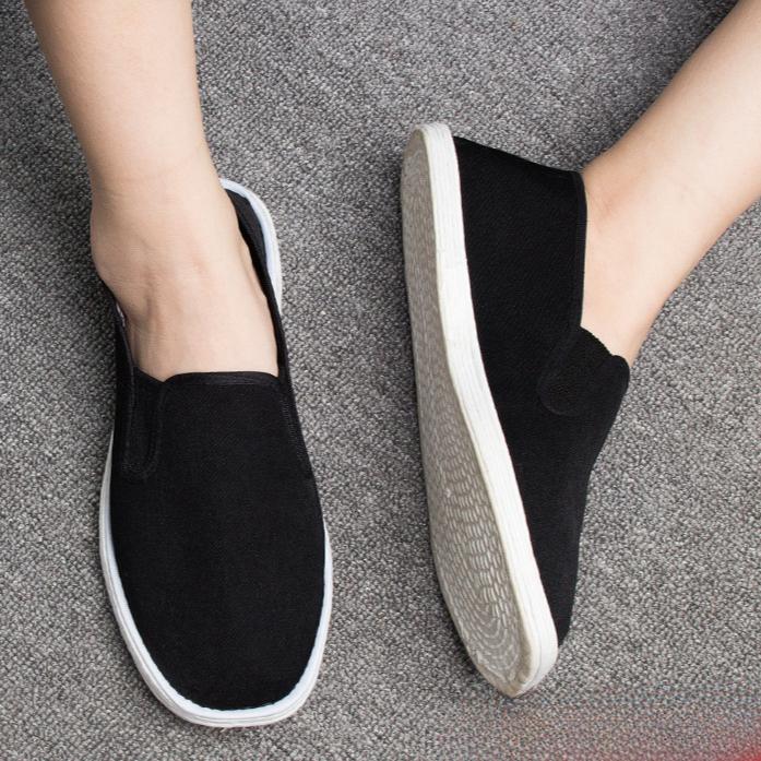 Черная многослойная хлопковая подошва Manual Shaolin Monk Wushu Training Shoes Tai Chi Martial Arts Cloth Shoes Kung Fu Sports Sneakers