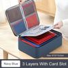 Document Storage Bag Multi-functional Card Bag with Password Lock Account Book Certificate Passport Finishing Storage Case Large Capacity Portable