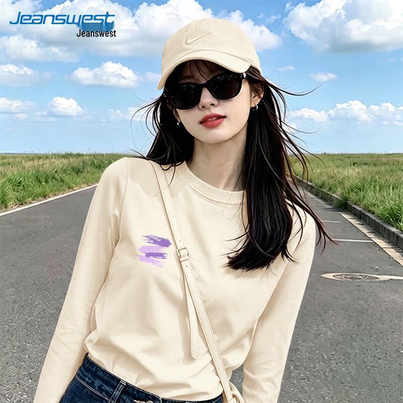 Женская свободная хлопковая футболка с длинным рукавом Jeanswest