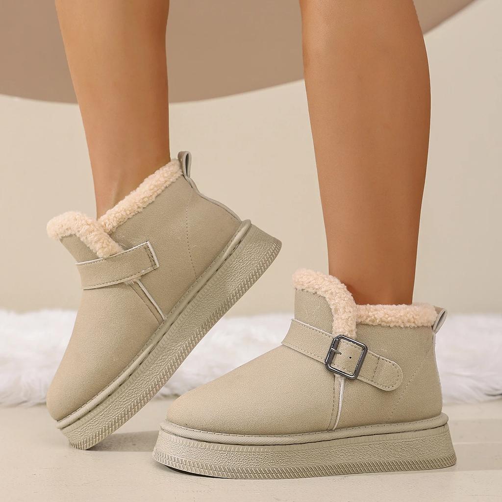 Модные новые ботинки для повседневной ходьбы с круглым носком, неглубоким вырезом, толстой подошвой и нескользящей подошвой. Зимние милые элегантные ботинки больших размеров для женщин.