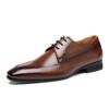 Fashion Pointed Toe Dress Shoes for Men Handmade Leather Modern Classic Lace Up Leather Lined Perforated Dress Oxfords Shoes